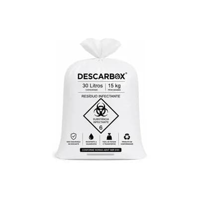 Saco de Lixo Hospitalar 30 LT Branco