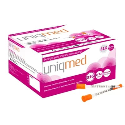 Seringas para Insulina 0,3mL com Agulha 6mm x 0,25mm