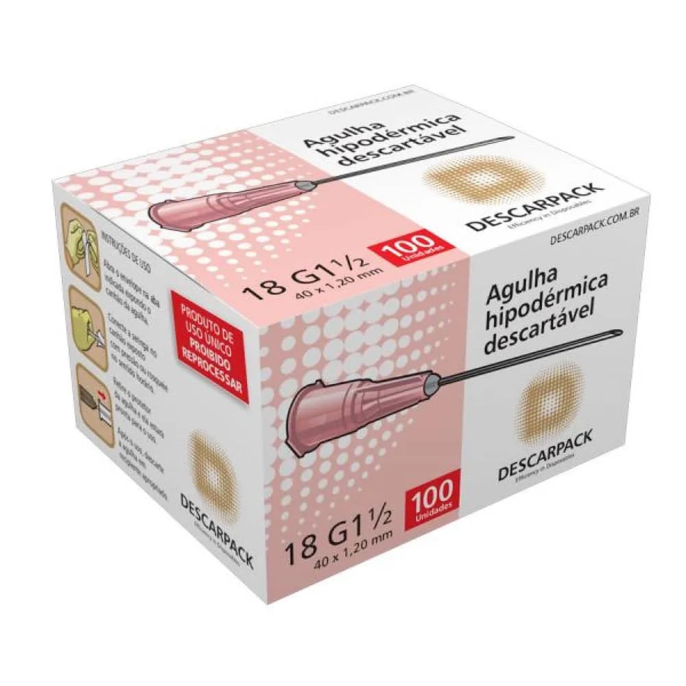 Agulhas Descartáveis 40 x 12 18G