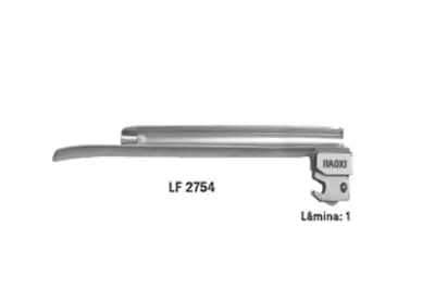 Lâmina Reta N° 1 com Fibra Óptica para Laringoscópio