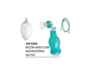 Reanimador Manual Silicone com Reservatório em PVC e Máscara Silicone Nº 1 – Recém-Nascido