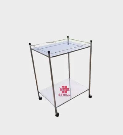 Mesa Auxiliar Total Inox com Grade e Rodízios