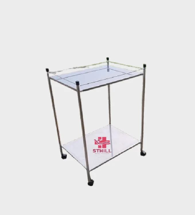 Mesa Auxiliar Total Inox com Grade e Rodízios