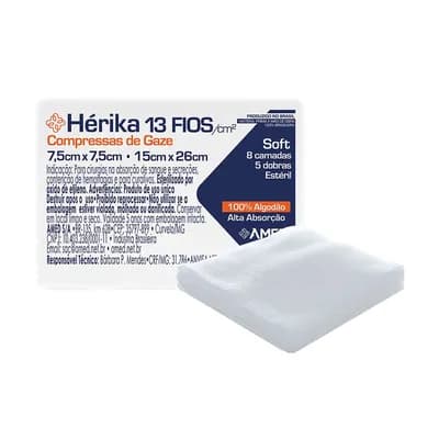 Compressa de Gaze 13 Fios Hidrófila 9,5 cm x 22 cm — Soft
