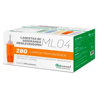 Lanceta de Segurança 28G 0,36 x 1,4 mm ML04 — Medlevensohn