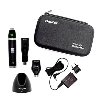 CONJUNTO RETINO-OFTALMO COM CABO DE LÍTIO 3.5V RECARREGÁVEL AC 220V WELCH ALLYN