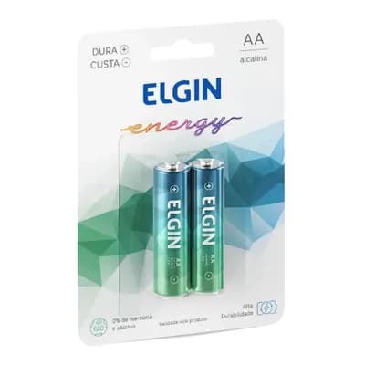 PILHA 2AA ALCALINA COM ALTA DURABILIDADE 2UN ELGIN ENERGY