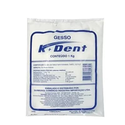 GESSO ODONTOLÓGICO COMUM EM PÓ BRANCO TIPO 2 1KG KDENT