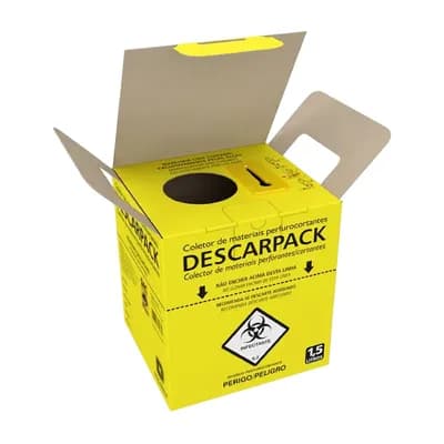 COLETOR DE MATERIAL PERFUROCORTANTE DESCONECTOR DE AGULHA 1,5L DESCARPACK