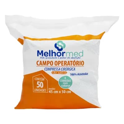 COMPRESSA CAMPO OPERATÓRIO NÃO ESTÉRIL 45X50CM 50UN MELHORMED