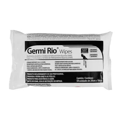 LENÇO DESINFETANTE HOSP 20X18CM C/50UN GERMI RIO RIOQUÍMICA