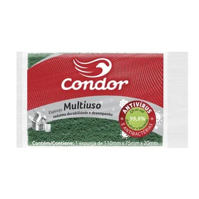 ESPONJA LIMPEZA DE COZINHA MULTIÚSO AMARELA 11X7CM CONDOR