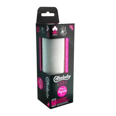 ALGODÃO EM DISCO PARA LIMPEZA FÁCIAL COM 50UN COTTONBABY