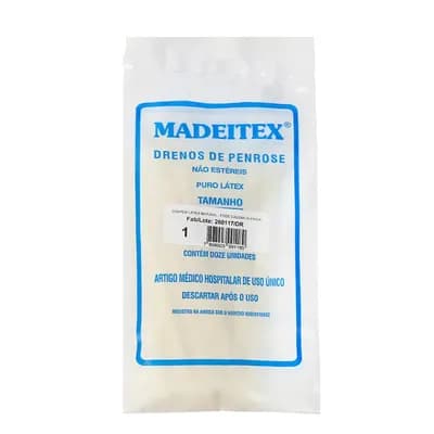 DRENO DE PENROSE SEM GAZE NÃO ESTÉRIL C/12 UND MADEITEX