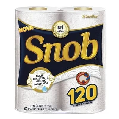 PAPEL TOALHA MULTIUSO 120 TOALHAS NOVA SNOB SANTHER