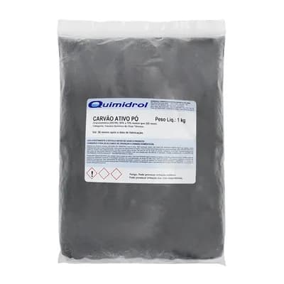 CARVÃO VEGETAL ATIVADO EM PÓ 1KG NATURAL QUIMIDROL