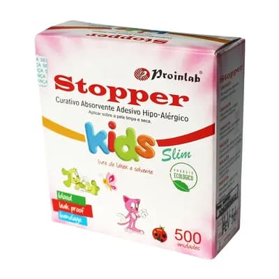CURATIVO INFANTIL ADESIVO PÓS COLETA PUNÇÃO VENOSA 500UN STOPPER