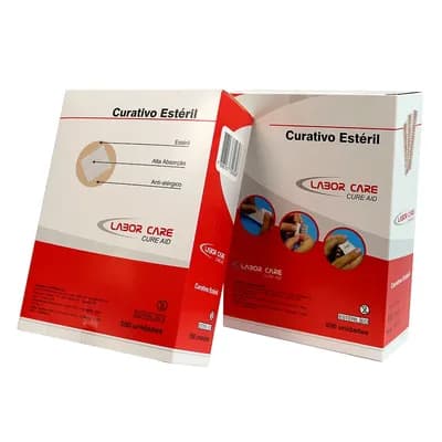 CURATIVO ADESIVO PÓS COLETA PUNÇÃO VENOSA CURE AID COR BEGE 500UN LABOR IMPORT