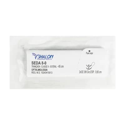 FIO SUTURA SEDA OFTALMOLOGIA 8-0 45CM AG 2X3/8 0.65CM SHALON