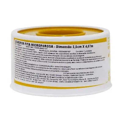 FITA MICROPORE BEGE PARA PELE SENSÍVEL 2,5CMX4,6M LEUKOPOR
