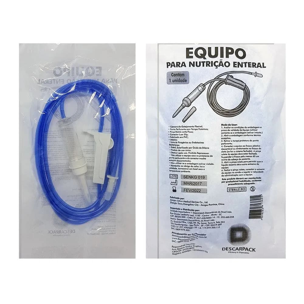 Equipo p/ Nutrição Enteral com Pinça Rolete - Descarpack