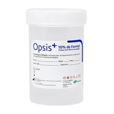 FORMOL SOLUÇÃO PARA BIÓPSIA FORMALINA TAMPONADA 10% 90ML OPSIS