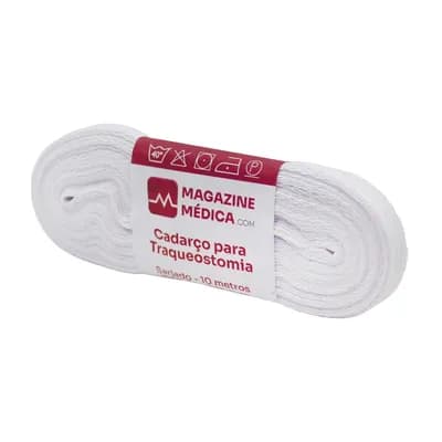CADARÇO SARJADO FIXAÇÃO CANULA TRAQUEOSTOMIA 10MMX10M