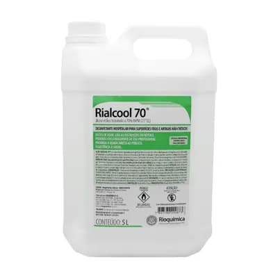 DESINFETANTE HOSPITALAR COM ÁLCOOL 70% 5L RIALCOOL RIOQUÍMICA
