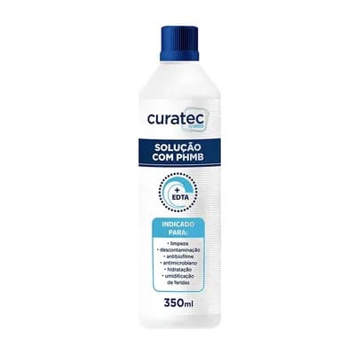 SOLUÇÃO DE LIMPEZA DE FERIDAS COM PHMB EDTA 350ML CURATEC