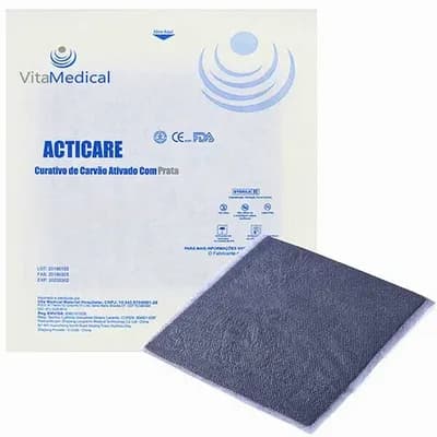 Acticare Ag Carvao Ativado Com Prata 10,5cm x 19,5cm - Vitamedical