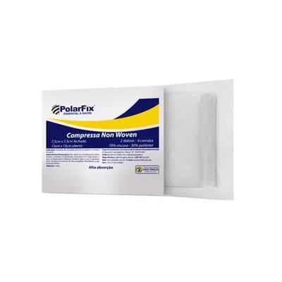 COMPRESSA CIRÚRGICA NON WOVEN 7,5X7,5CM 10UN POLARFIX