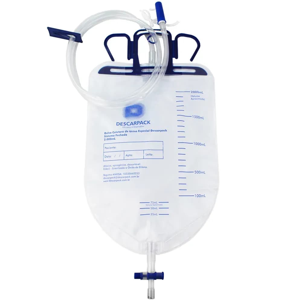 BOLSA COLETORA DE URINA ESPECIAL 2 LITROS 2000ML DESCARPACK