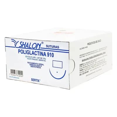 Fio de Sutura Poliglactina 910 Violeta 5-0 com Agulha 36 Unidades - Shalon