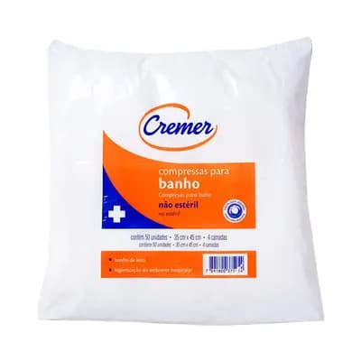 COMPRESSA PARA BANHO NÃO ESTÉRIL 35X45CM C/50UN CREMER