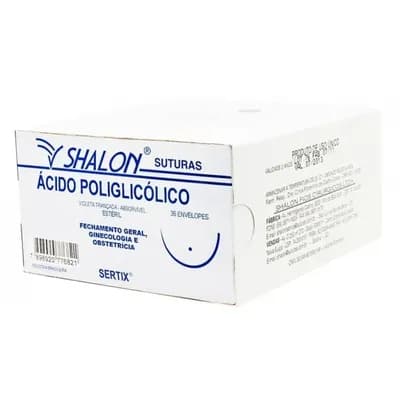 Fio de Sutura Poliglactina 910 Violeta 0 com Agulha 36 Unidades - Shalon