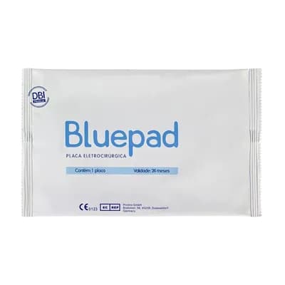 PLACA ELETROCIRÚRGICA ADULTO E PEDIÁTRICO COM ANEL PROTETOR INTEIRA AP10 BLUEPAD