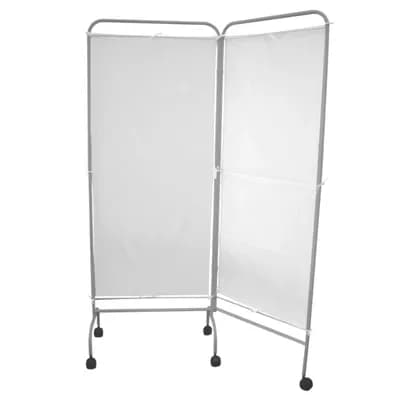 Biombo Duplo Hospitalar Inox com Lona Plástica - Forçamédica