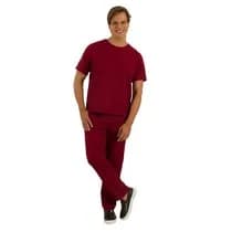 Blusa Scrub Masculina Unik Manga Curta Bordô - FunWork