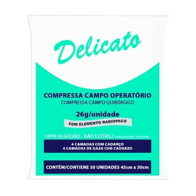 COMPRESSA CAMPO OPERATÓRIO RADIOPACO 45X50CM C/50UN DELICATO CREMER