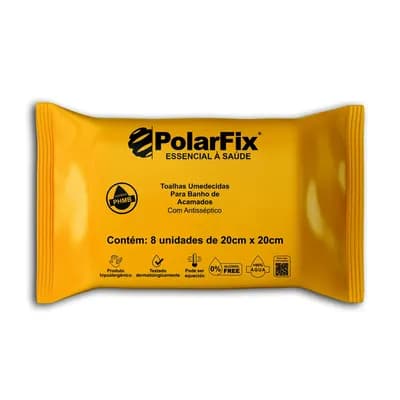 TOALHA UMEDECIDA PARA BANHO COM ANTISSÉPTICO C/8UN POLARFIX