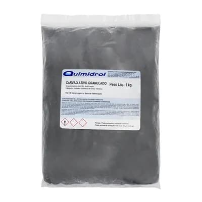 CARVÃO VEGETAL ATIVADO GRANULADO 1KG NATURAL QUIMIDROL