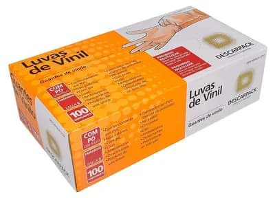 Luva Vinil "G" Com Pó - Descarpack