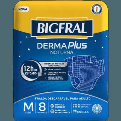 Fralda Bigfral Derma Plus Noturna TAM M PCT C/8UN - 15775-4