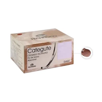 FIO DE SUTURA CATEGUTE CROMADO 3-0 ABSORVÍVEL 24UN TECHNOFIO