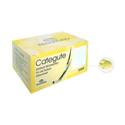 FIO DE SUTURA CATEGUTE SIMPLES 2-0 ABSORVÍVEL 24UN TECHNOFIO