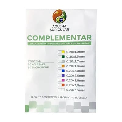 AGULHA AURICULAR COM MICROPORE COM 50 UNIDADES COMPLEMENTAR