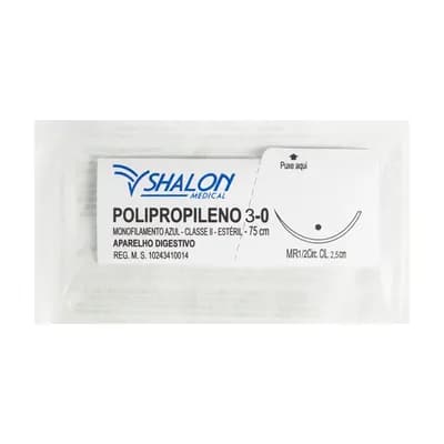 FIO SUTURA POLIPROPILENO AZUL APARELHO DIGESTIVO EST SHALON