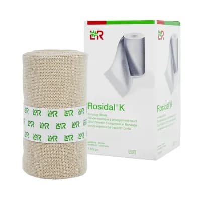 BANDAGEM ELÁSTICA DE ALTA COMPRESSÃO BEGE 5M ROSIDAL K LR