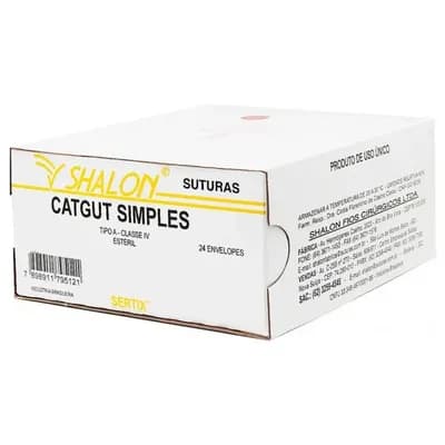 Catgut Simples 2-0 (Com Agulha) 24 Unidades - Shalon