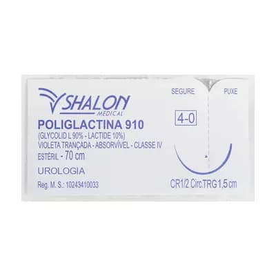 FIO SUTURA POLIGLACTINA 910 PARA UROLOGIA ESTÉRIL SHALON